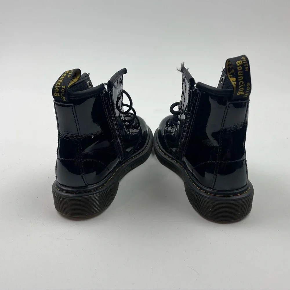 DR MARTENS 1460 PATENT LEATHER LACE UP BOOTS